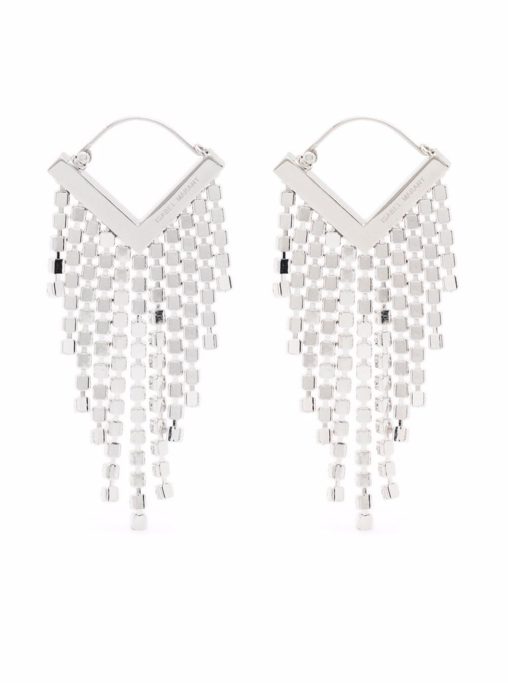 Isabel Marant Melting Silver-tone Crystal Earrings