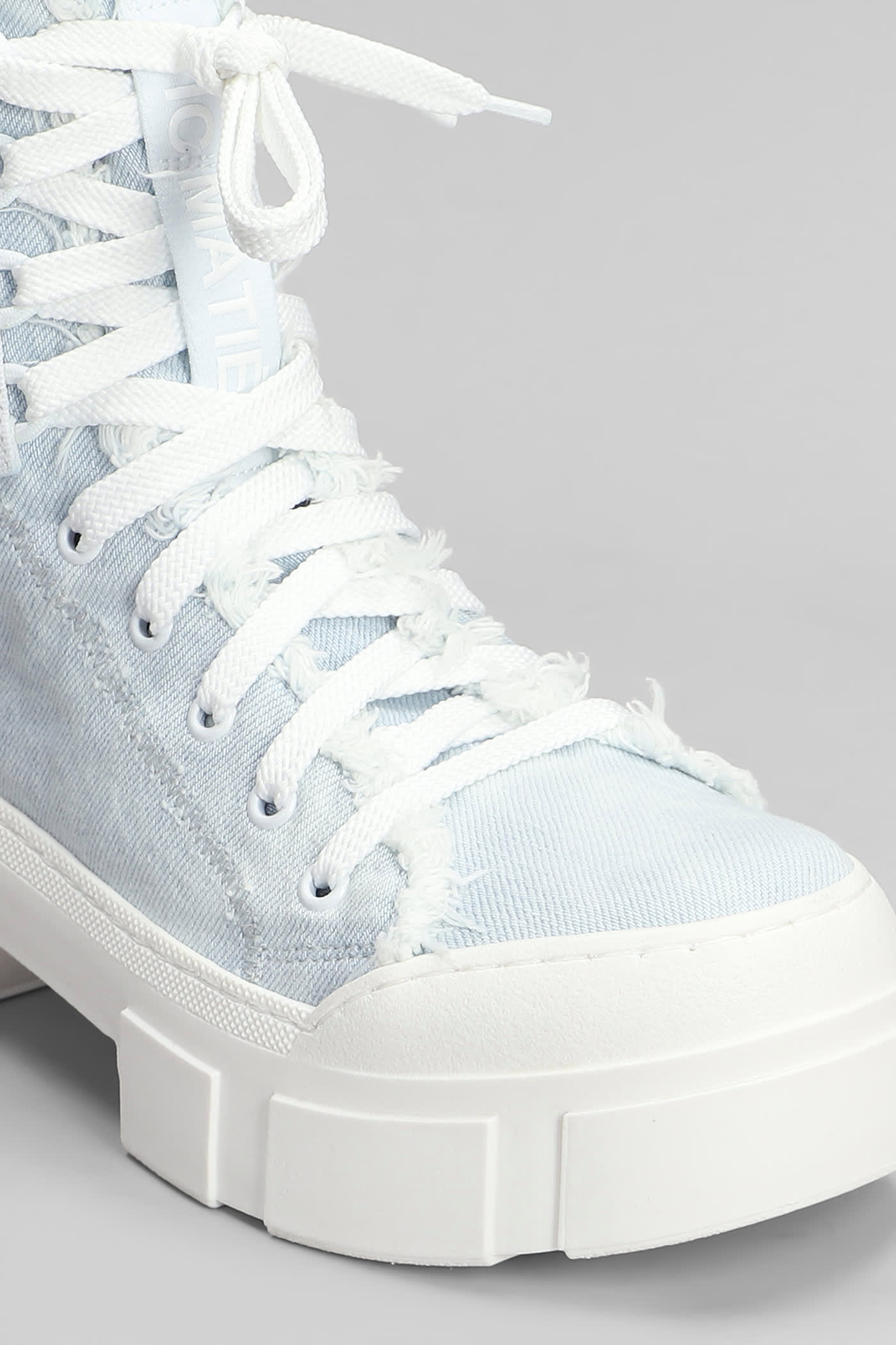 VIC MATIE DENIM 500 COMBAT BOOTS IN CYAN FABRIC