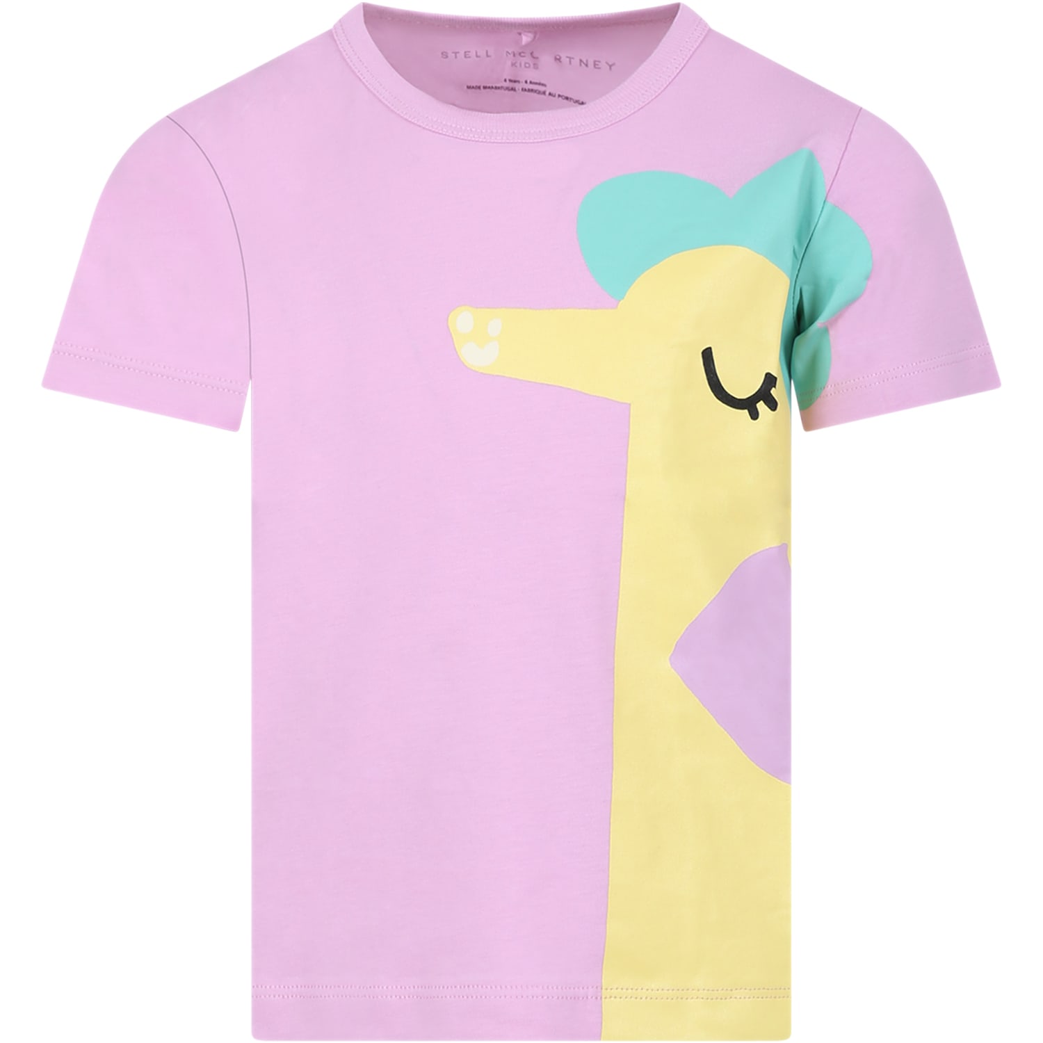 Stella Mccartney Kids' Pink T-shirt For Girl With Seahorse