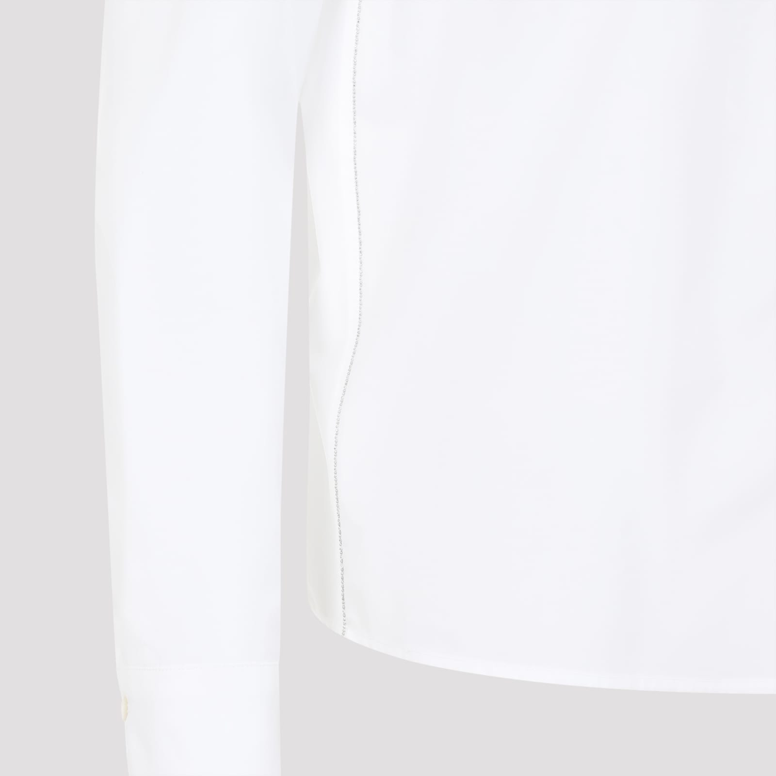 Shop Fabiana Filippi Cotton Shirt In Bianco Ottico