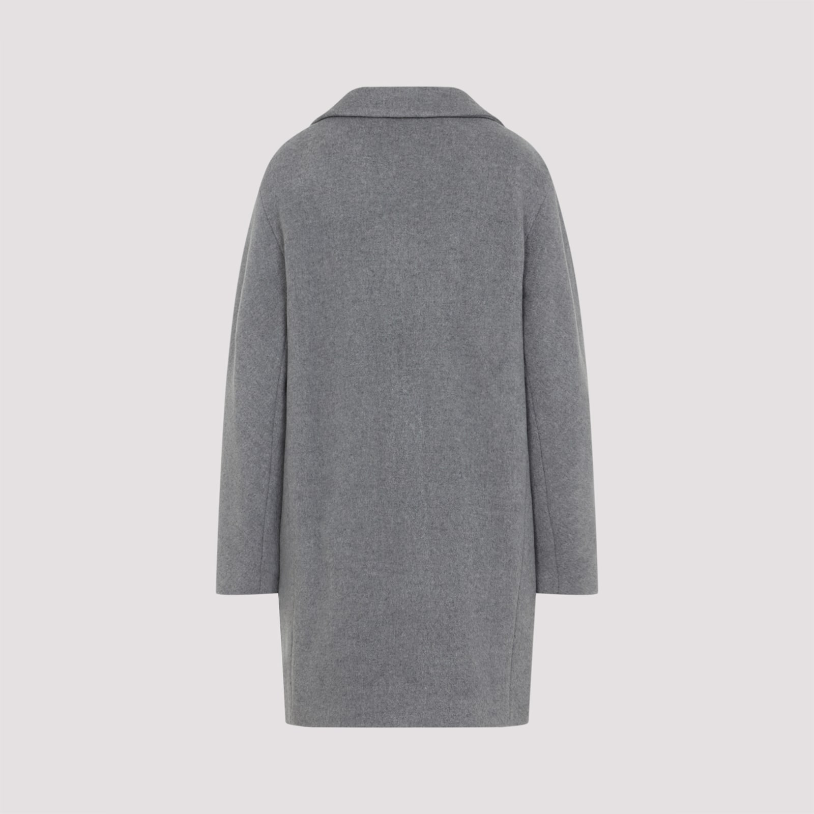 Peserico Mid-length Grey Coat With Notched Lapel In Gray