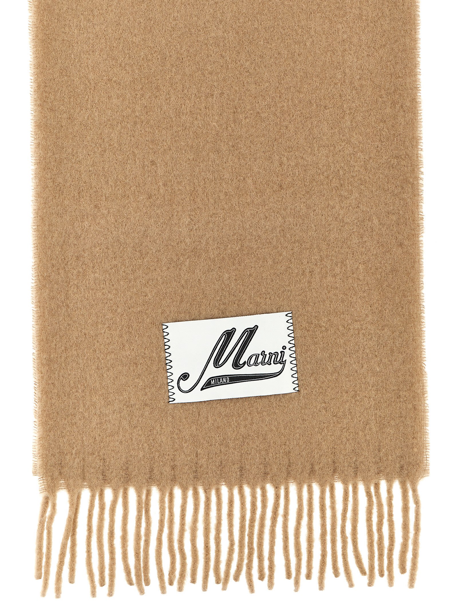 Shop Marni Logo Patch Scarf In Pink