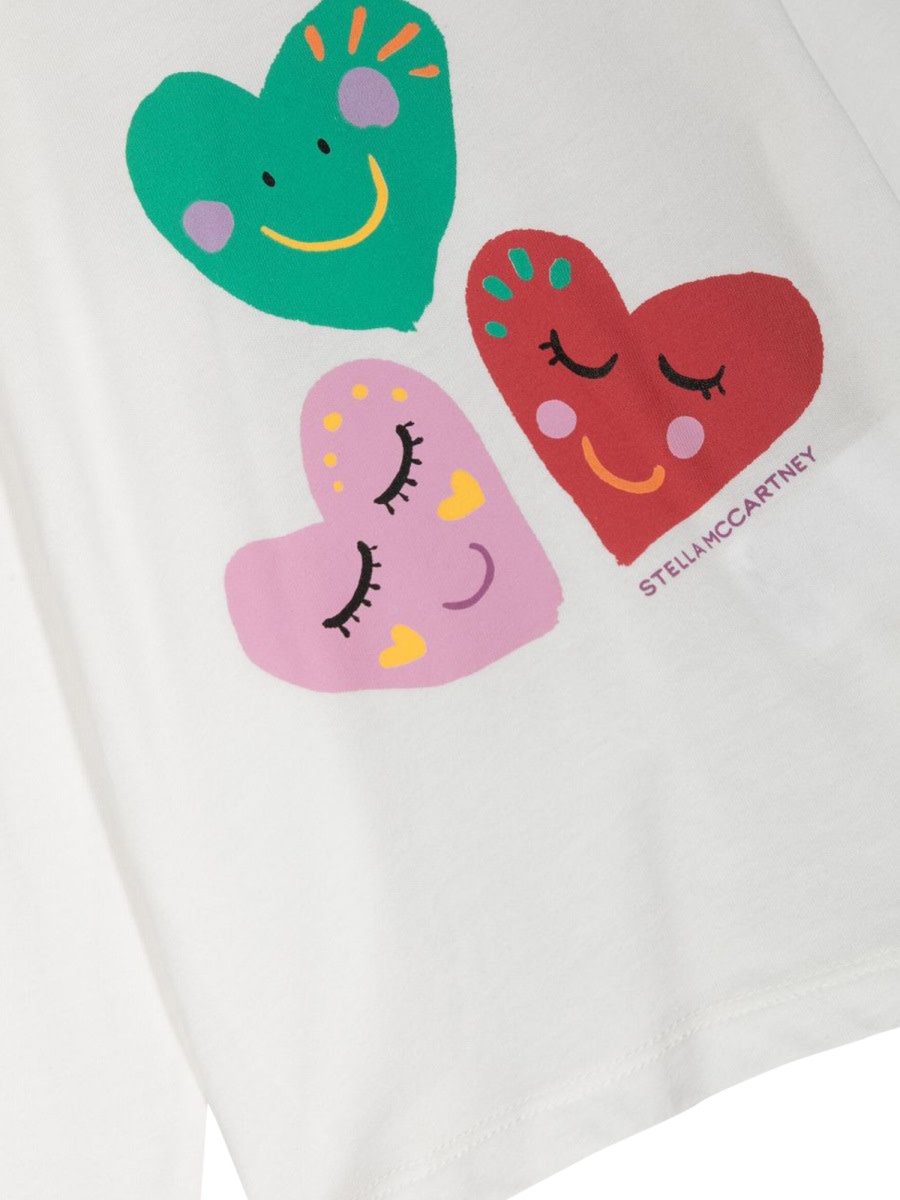 Shop Stella Mccartney T-shirt ml Hearts In White