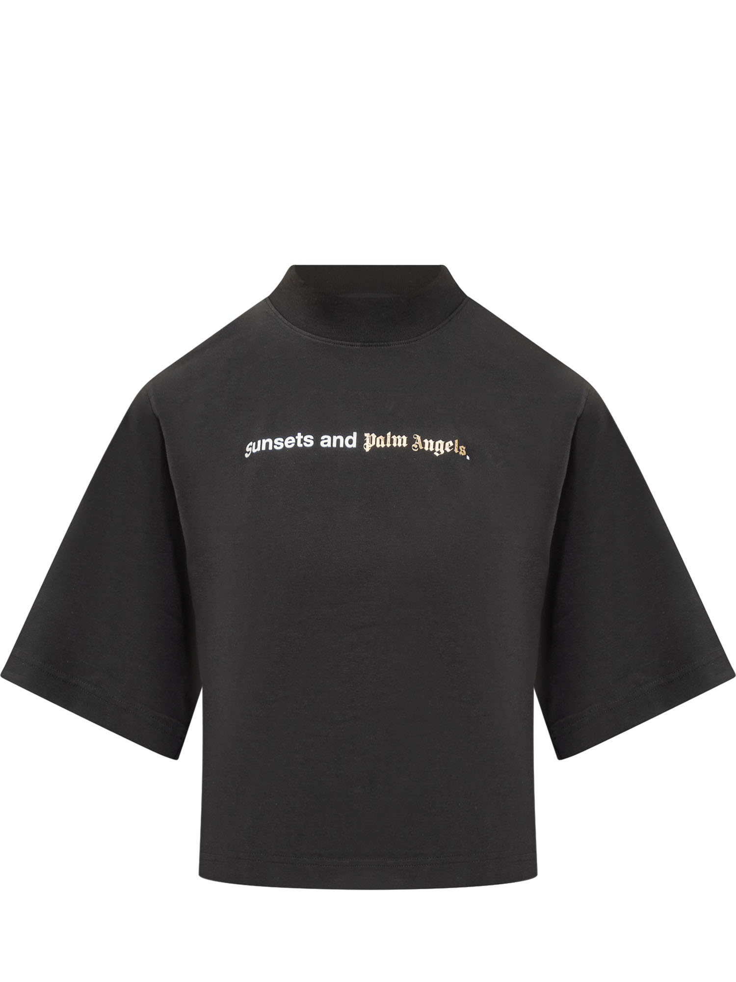Palm Angels Sunsets T-shirt In Black White