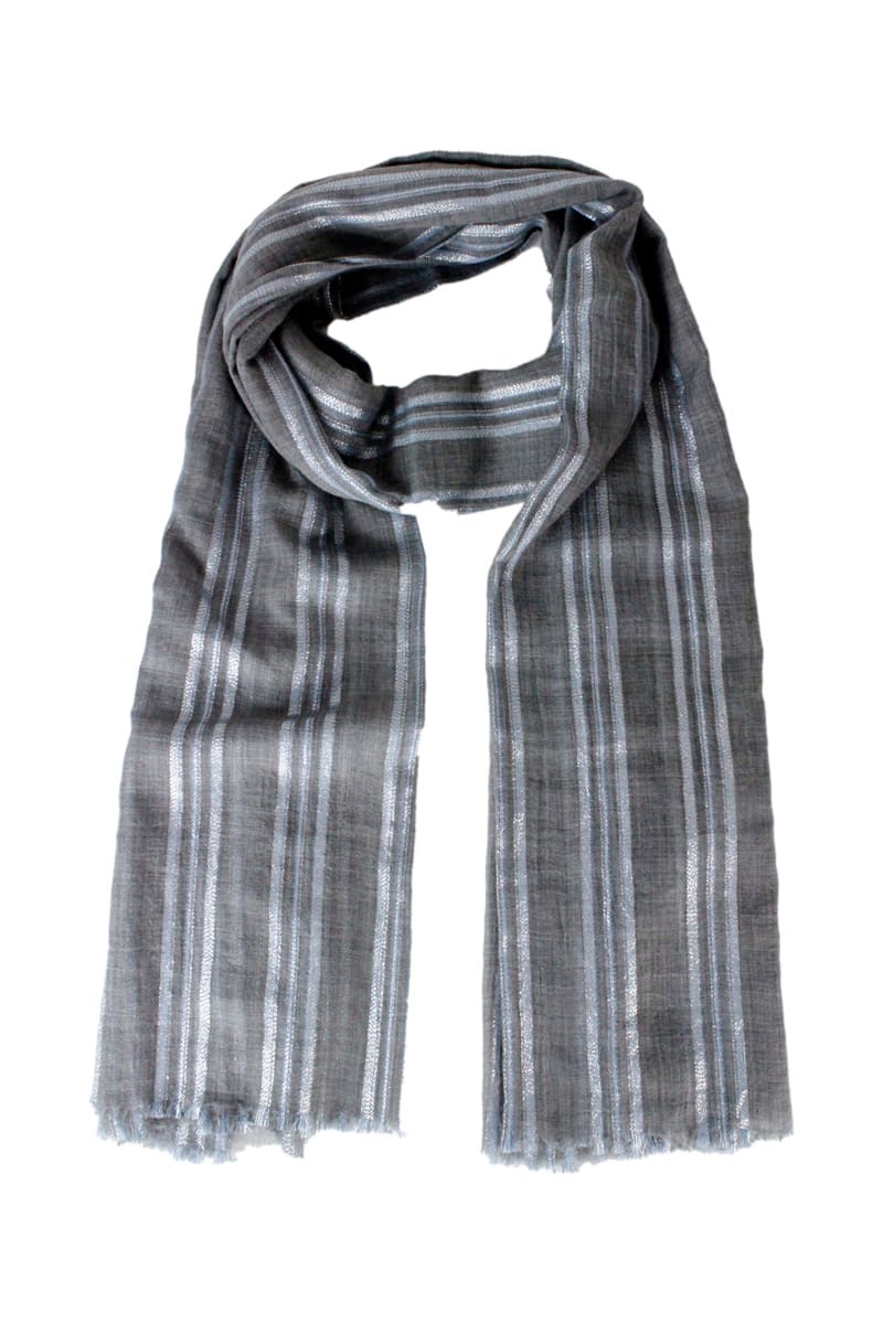 Shop Brunello Cucinelli Scarf In Grey