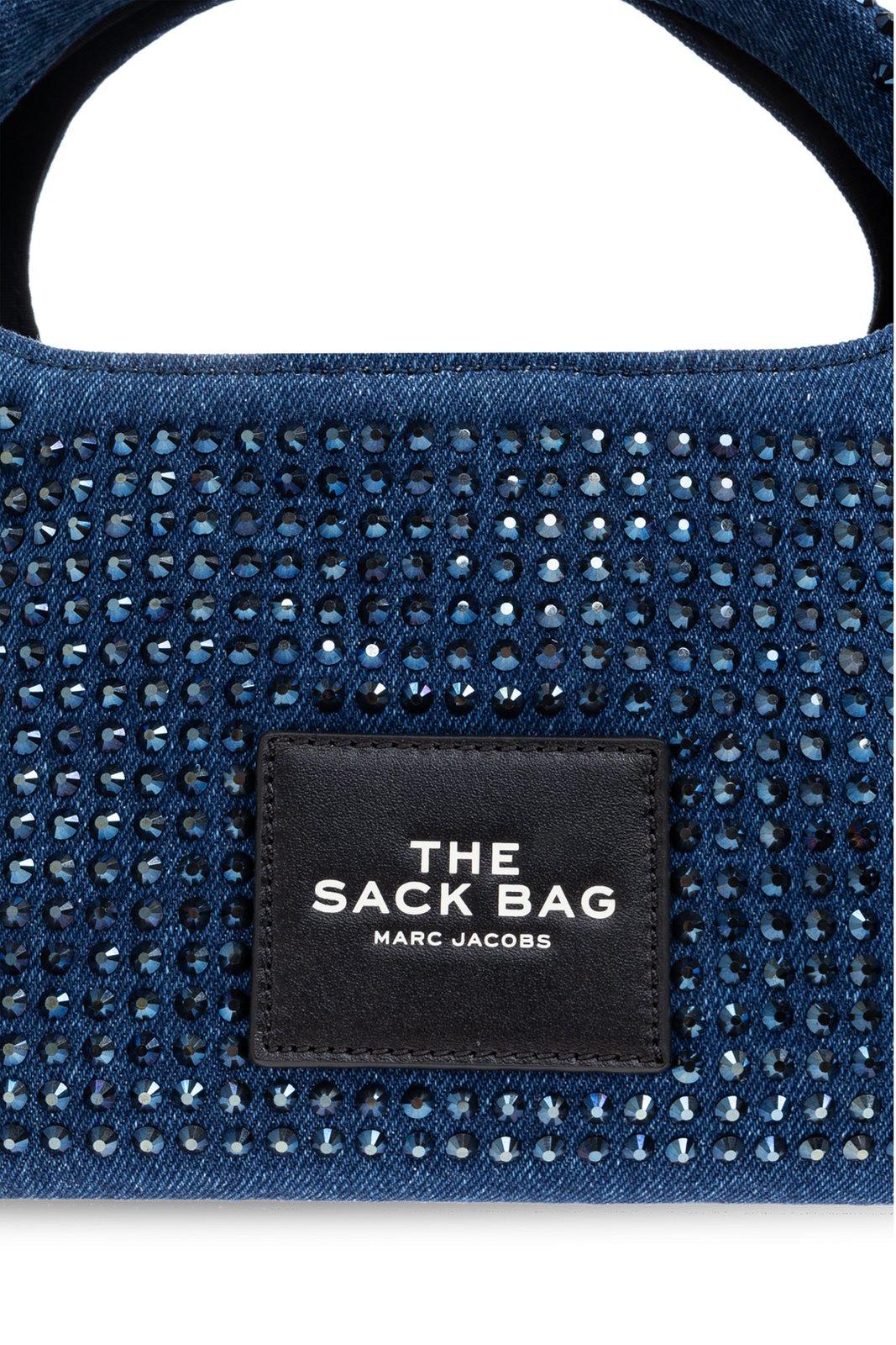 Shop Marc Jacobs Embellished Denim Mini Sack Bag