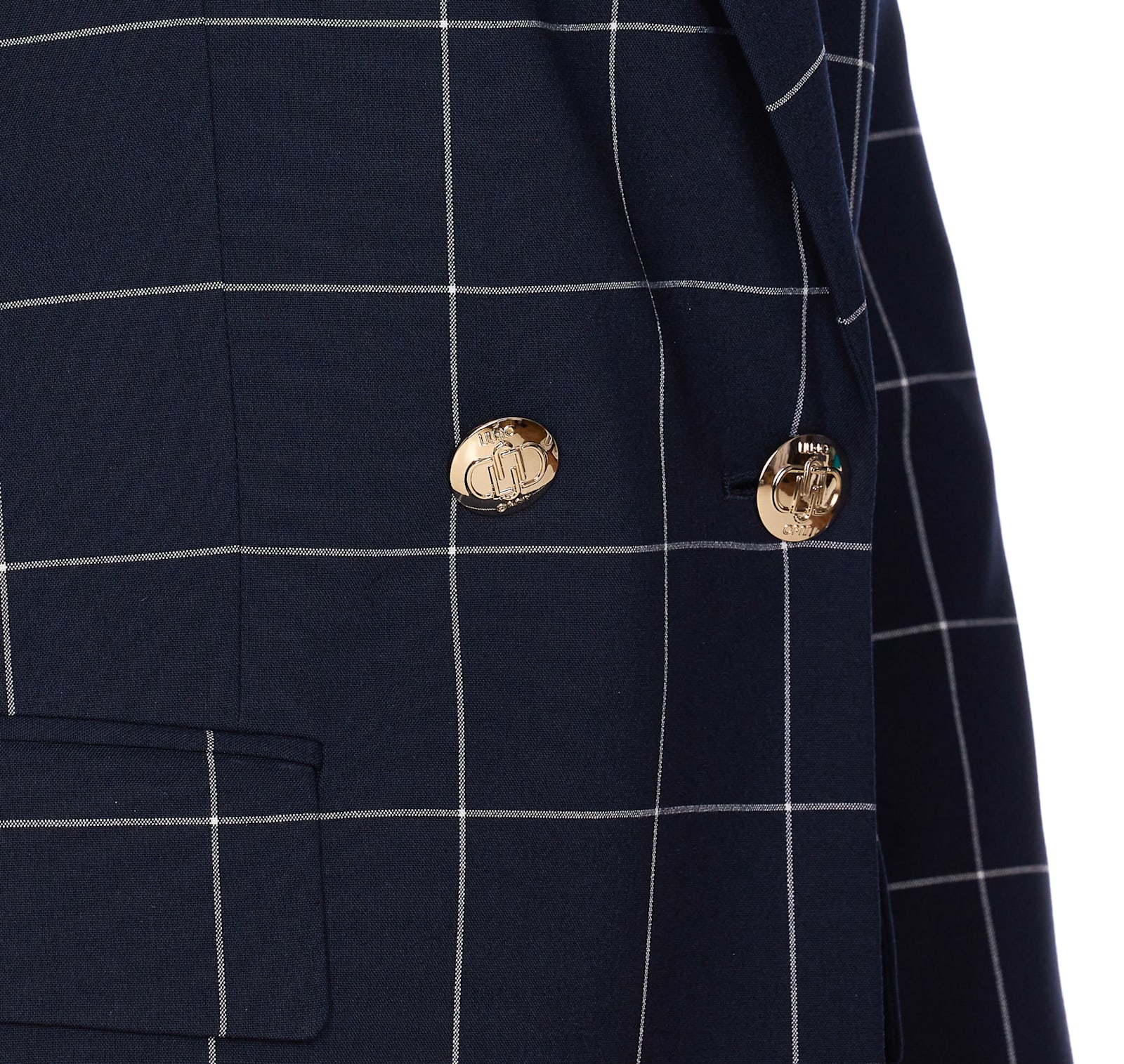 Liu •jo Check Motif Jacket Gold Buttons