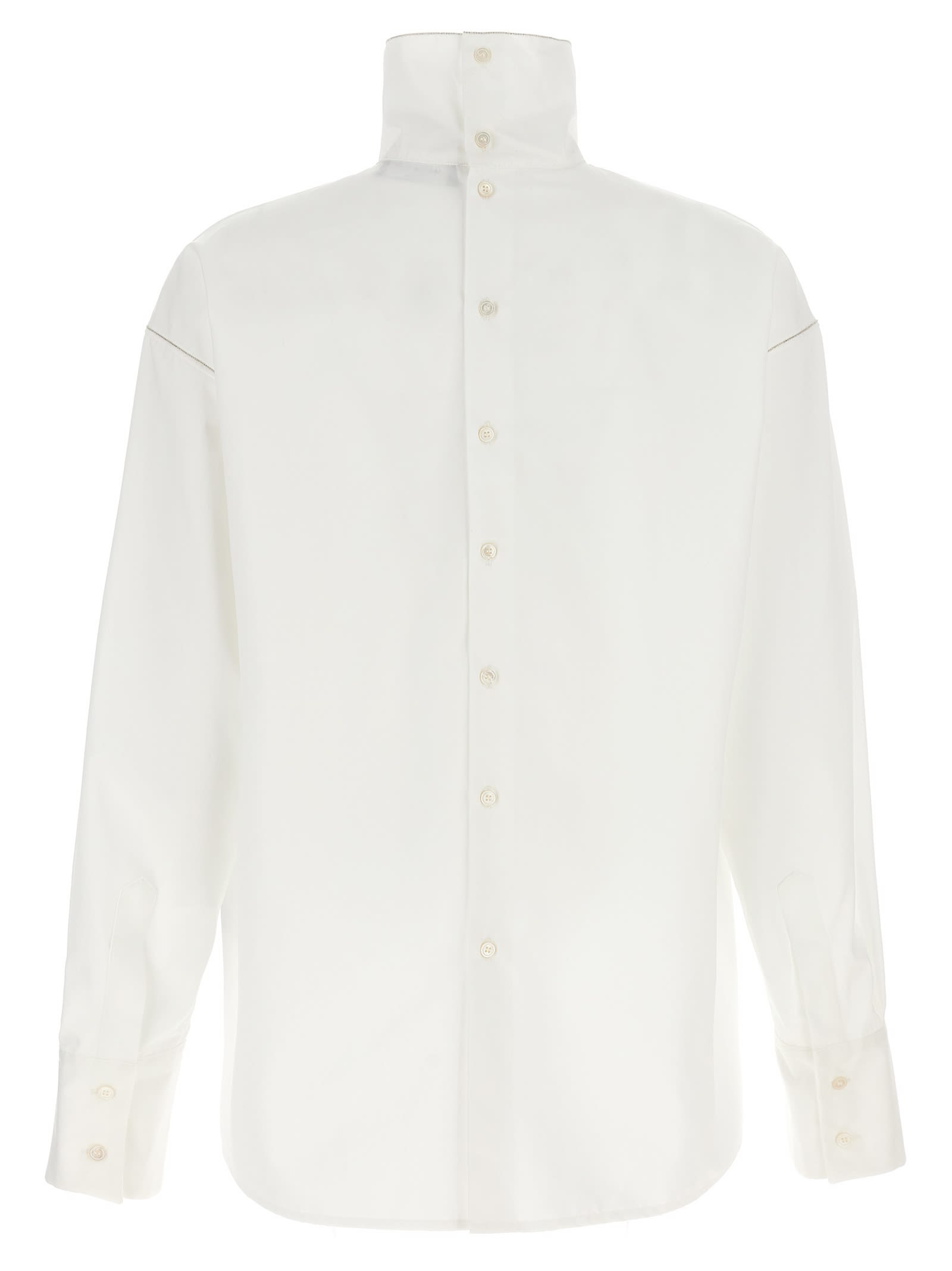 Shop Fabiana Filippi Jewel Detail Shirt In White