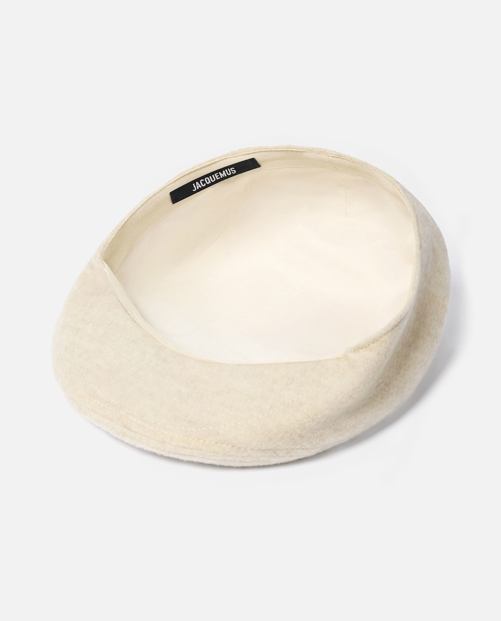 Jacquemus Beige Embroidered Flat Beret Hat In Neutral