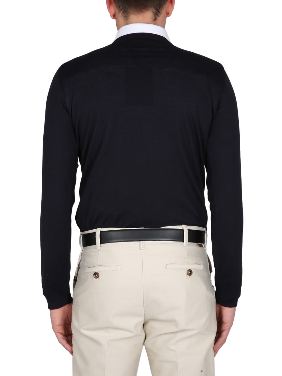 Zegna Men's Cashmere And Silk Sweater In Blue