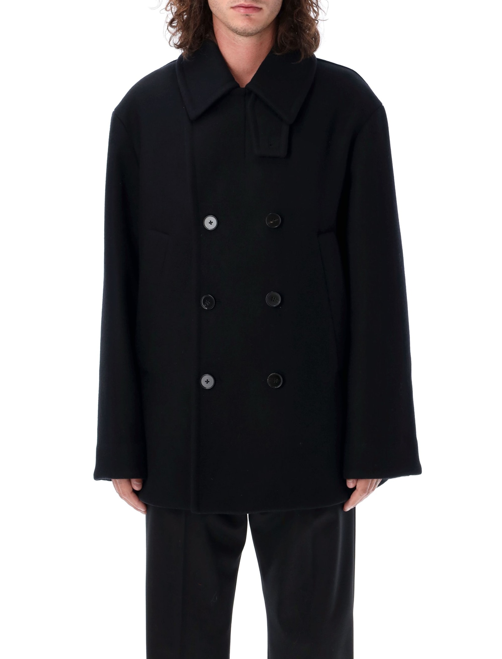 Shop Jil Sander Peacoat In Black