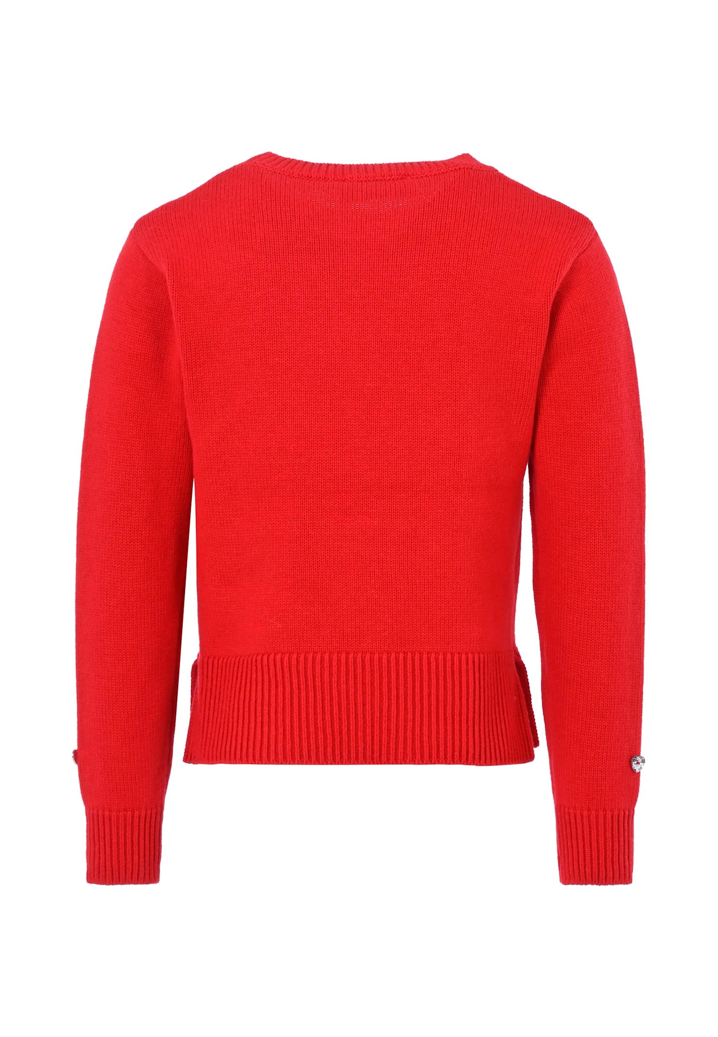 Monnalisa Red Sweater For Kids With Writing In Red
