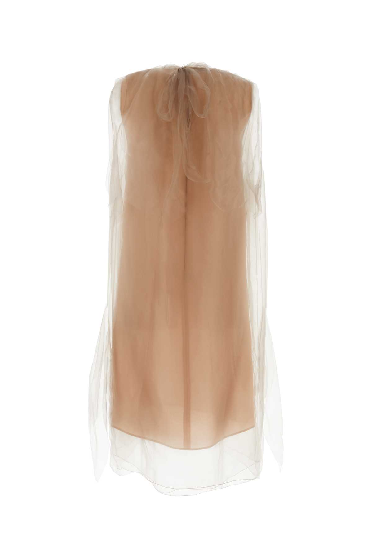 Shop Prada Powder Pink Voile Dress In Phard