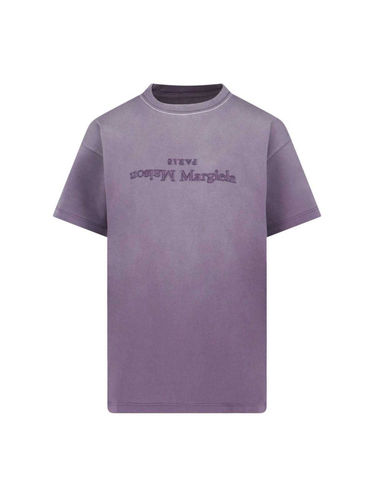 Shop Maison Margiela Reverse Logo T-shirt In Malva