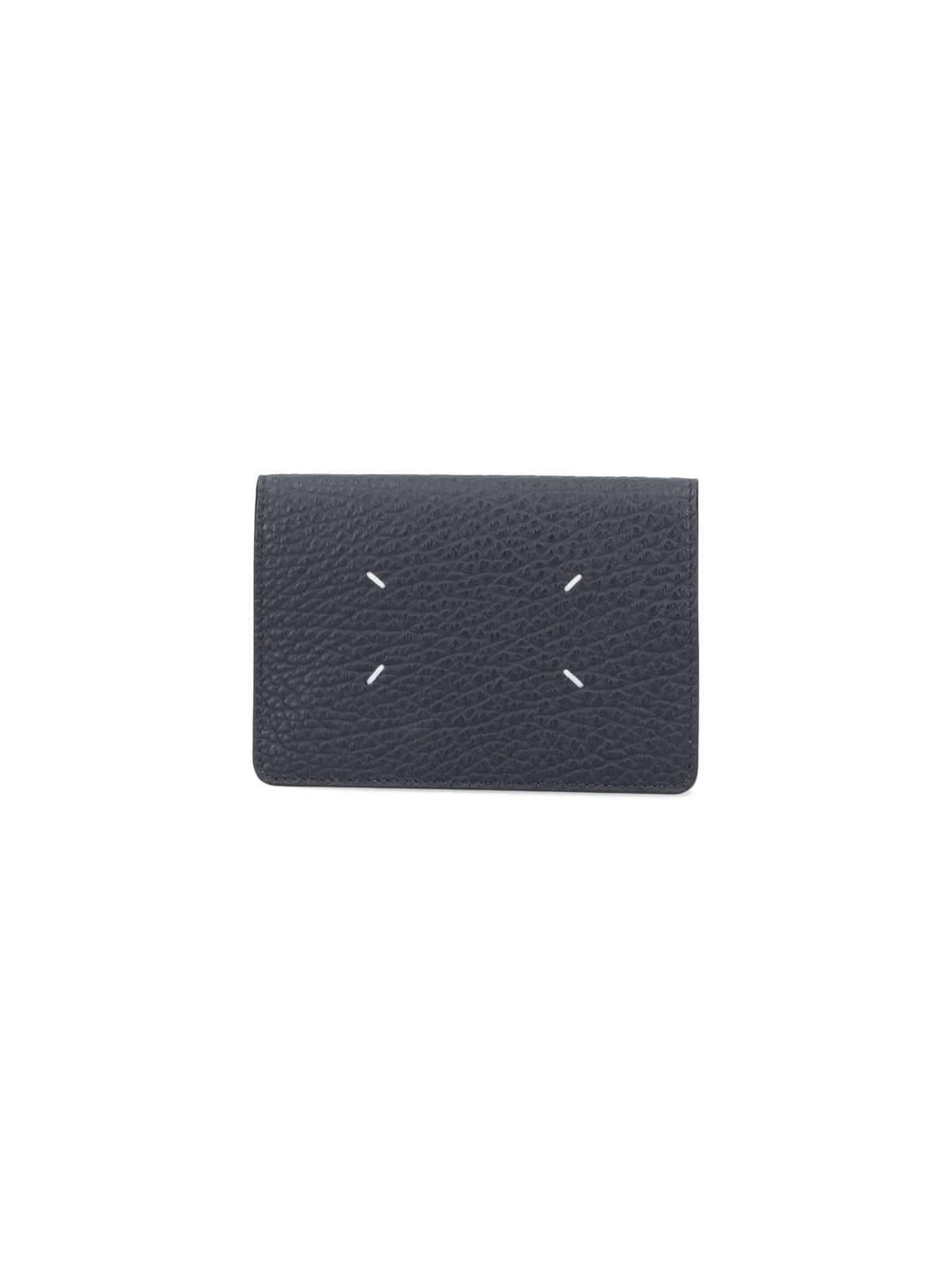 Maison Margiela Grained Leather Passport Case In Black