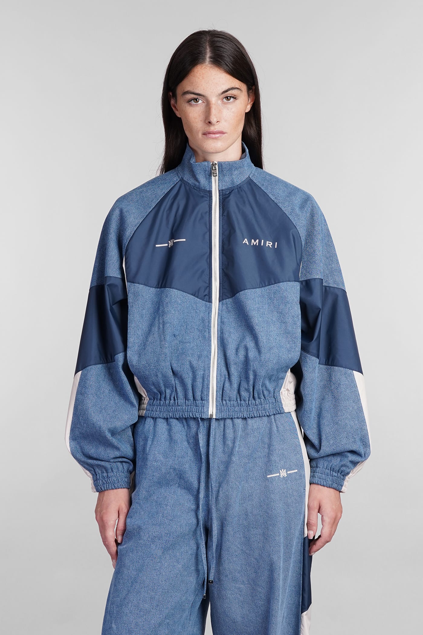 Casual Jacket In Blue Nylon