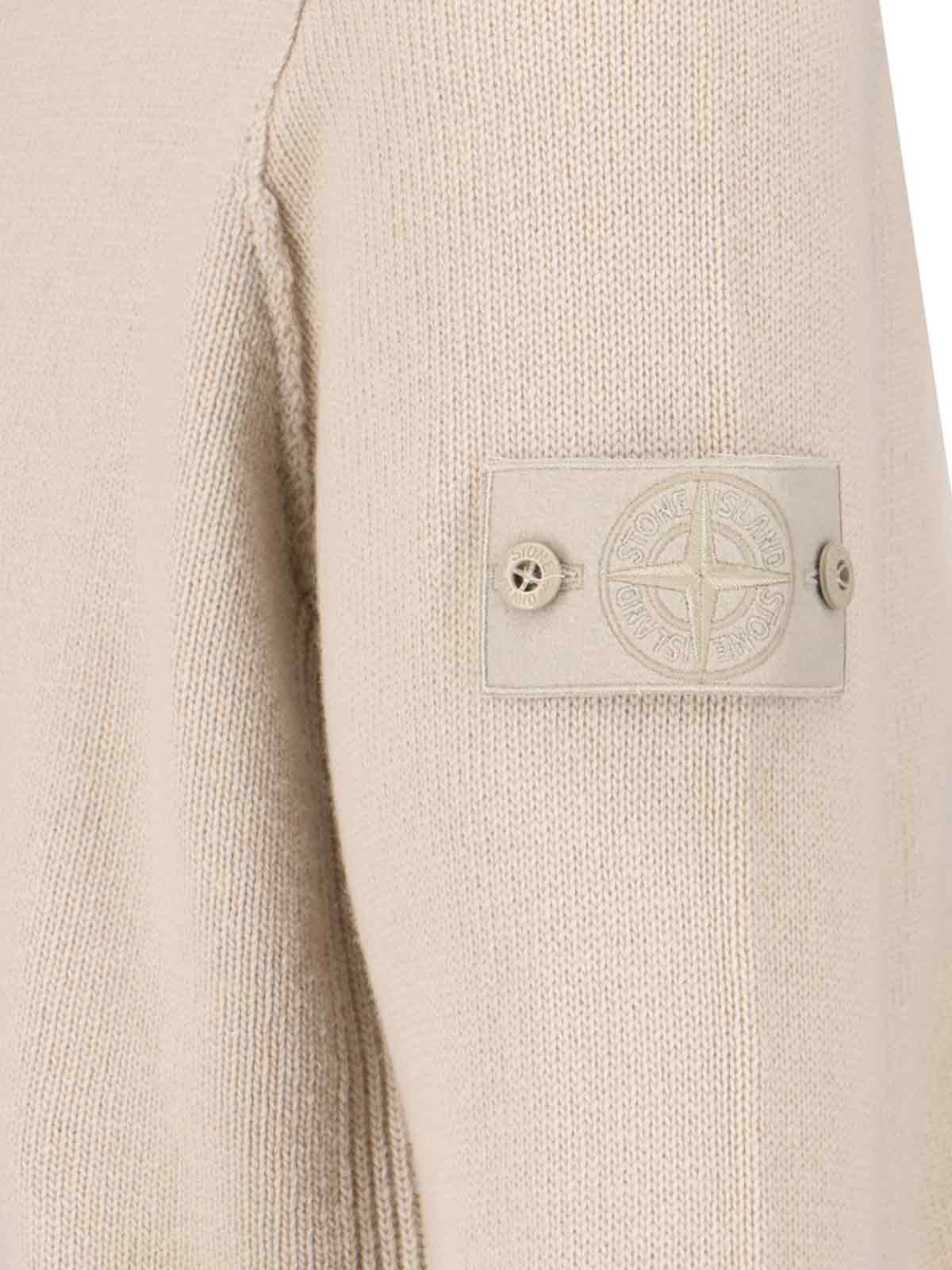 Shop Stone Island Logo Sweater In Beige