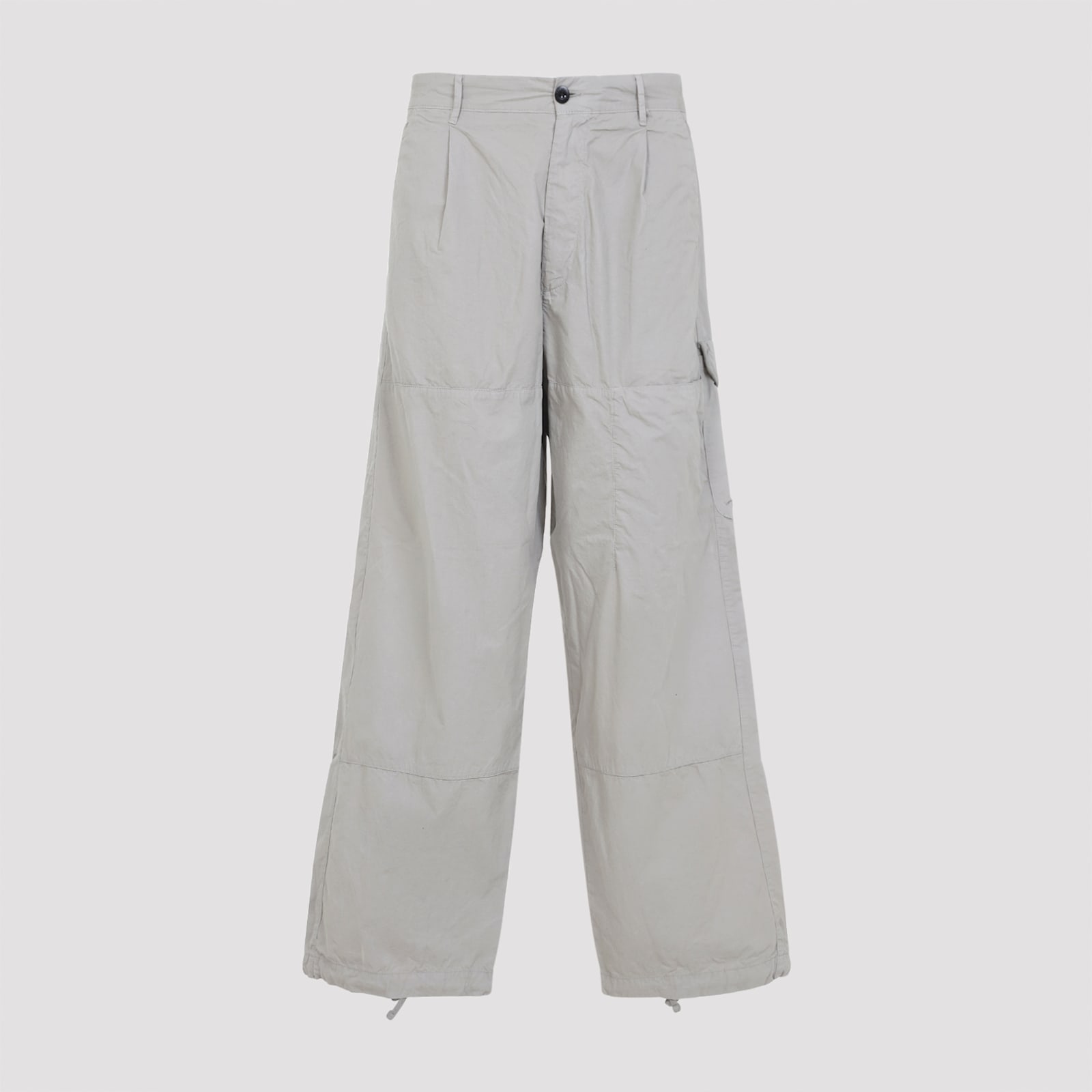 C.p. Company Wide Leg Trousers Drawstring Hem In Gray