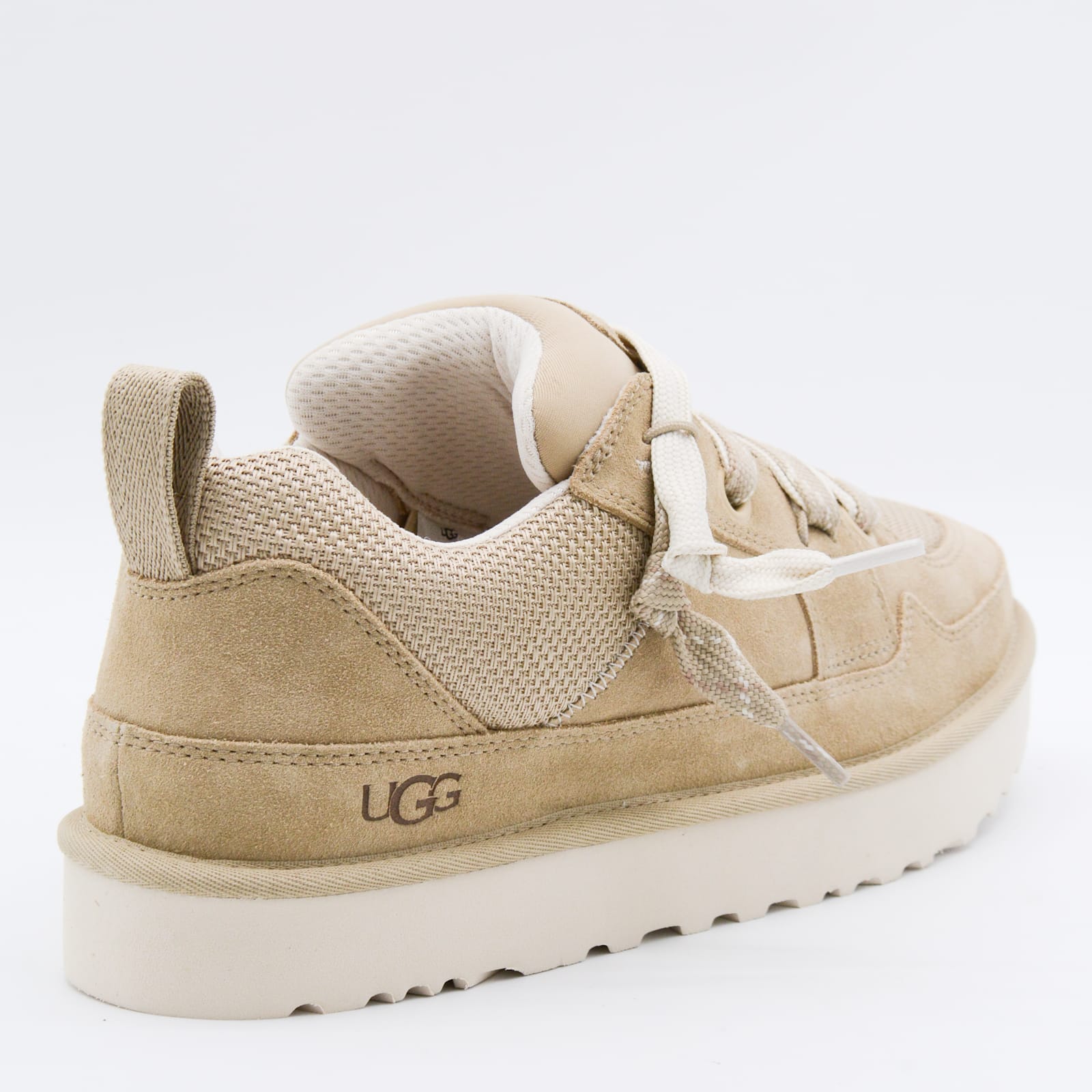 Ugg Beige Leather Lo Lowmel Sneakers In Neutral