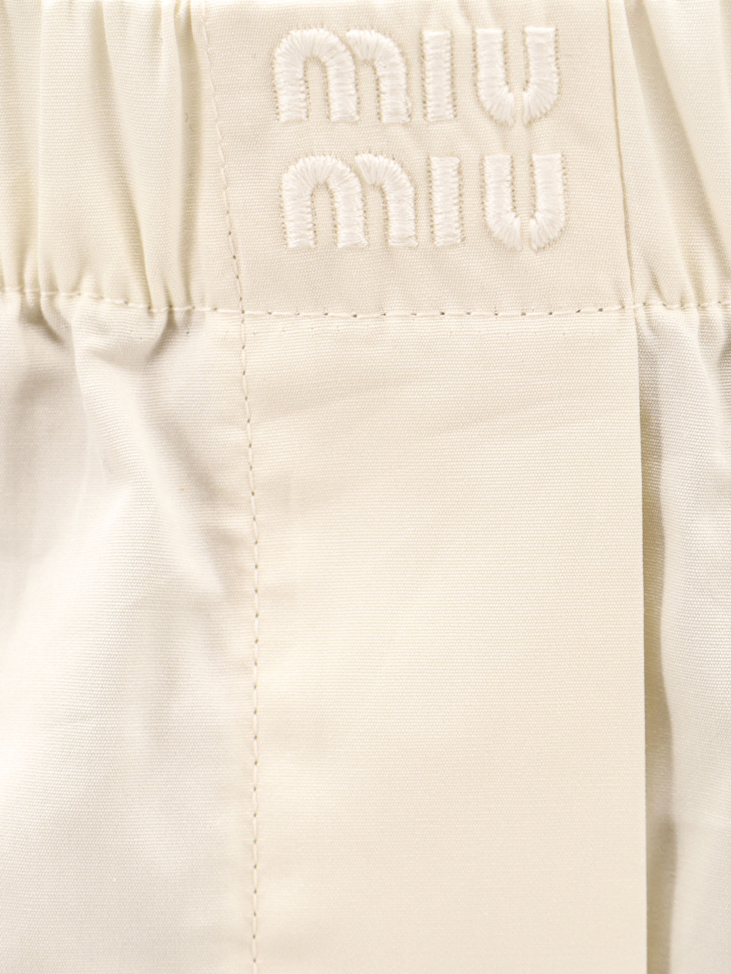 Miu Miu Logo Embroidered Shorts