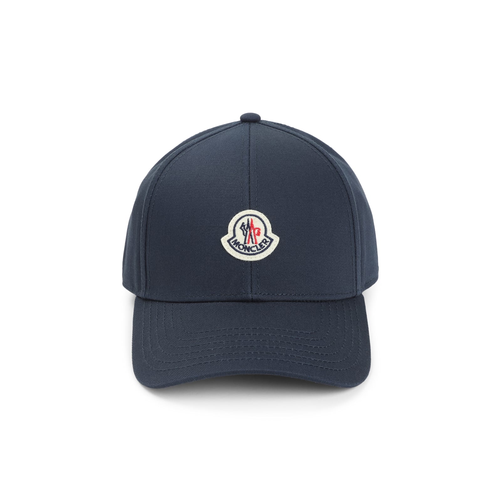 Moncler Cotton Gabardine Baseball Cap In Blue