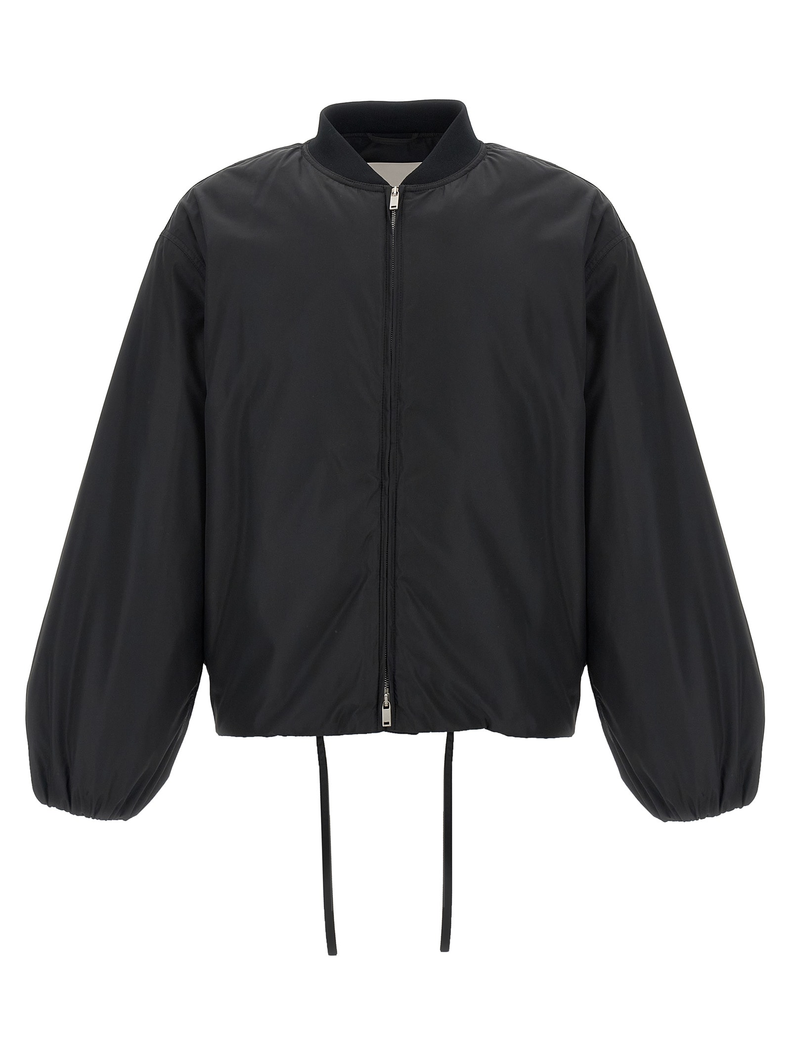 Jil Sander Balloon-sleeve Bomber Jacket In Black
