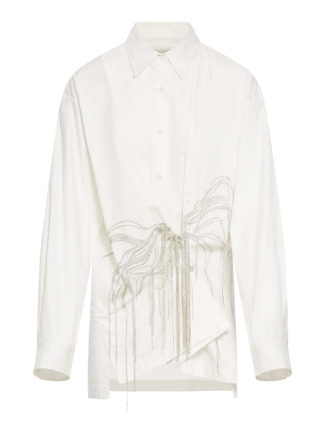 Shop Dries Van Noten Clicks Emb 9295 W.w.shirt In Off White