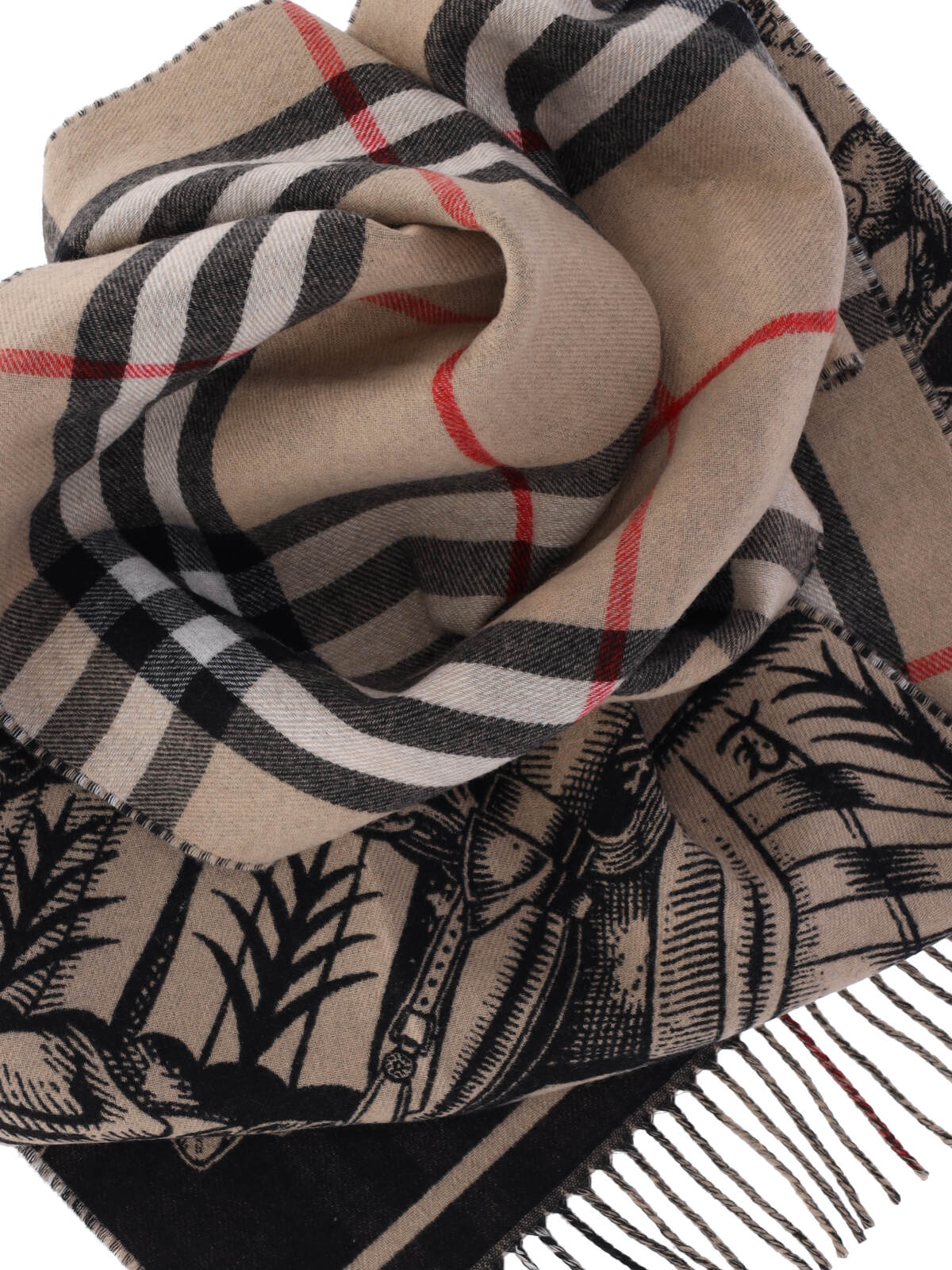 Burberry Reversible Cashmere Scarf In Brown