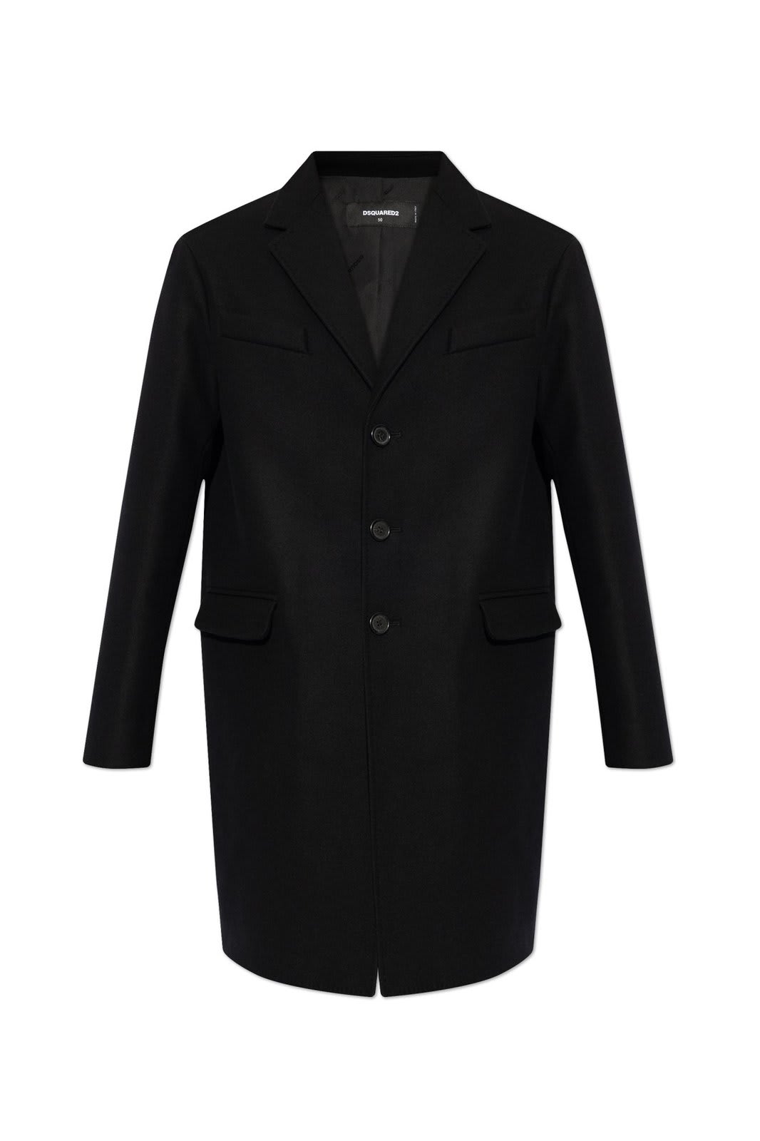 Shop Dsquared2 Single Breasted Long Sleeved Coat