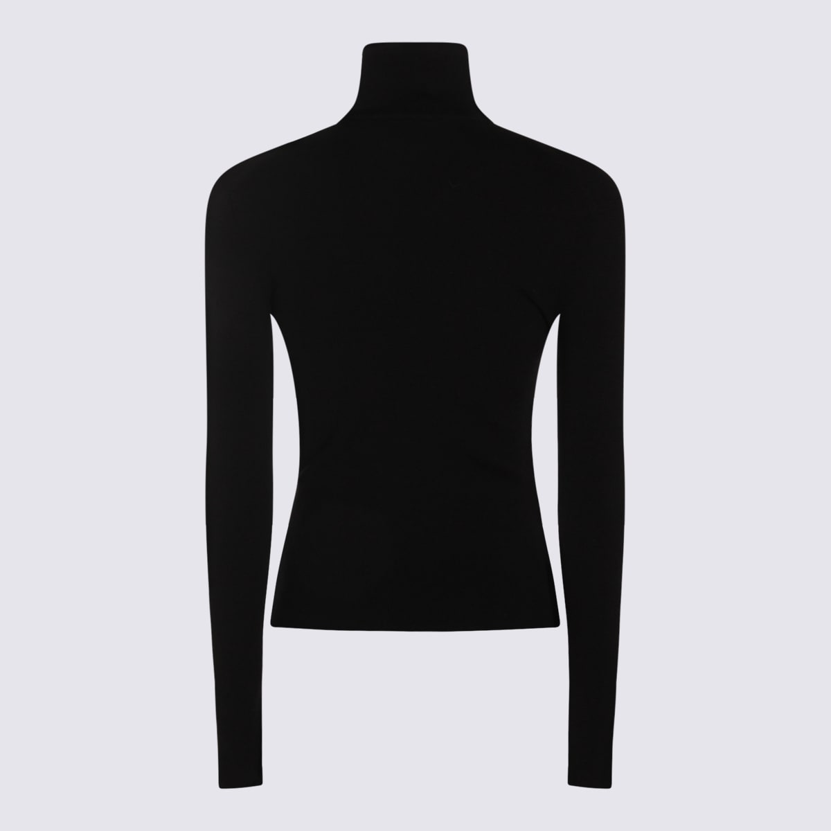 Courrèges Zipped Mockneck Sweater In Black