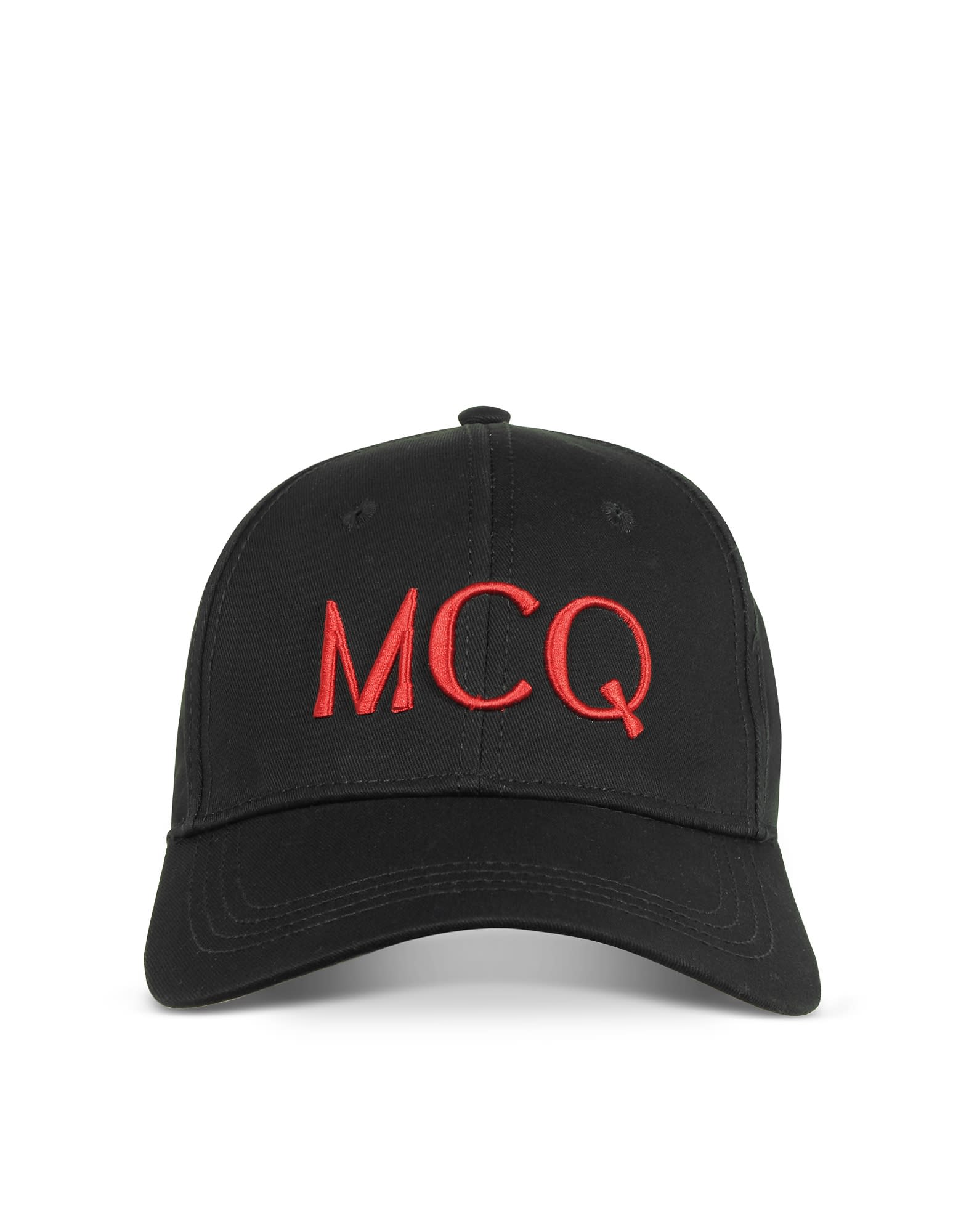 MCQ BY ALEXANDER MCQUEEN MCQ ALEXANDER MCQUEEN BLACK COTTON LOGO BASEBALL CAP,11219973