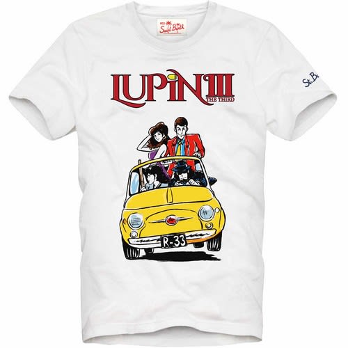 MC2 Saint Barth T-shirt Bianca Con Stampa Lupin Tshirtman00714b