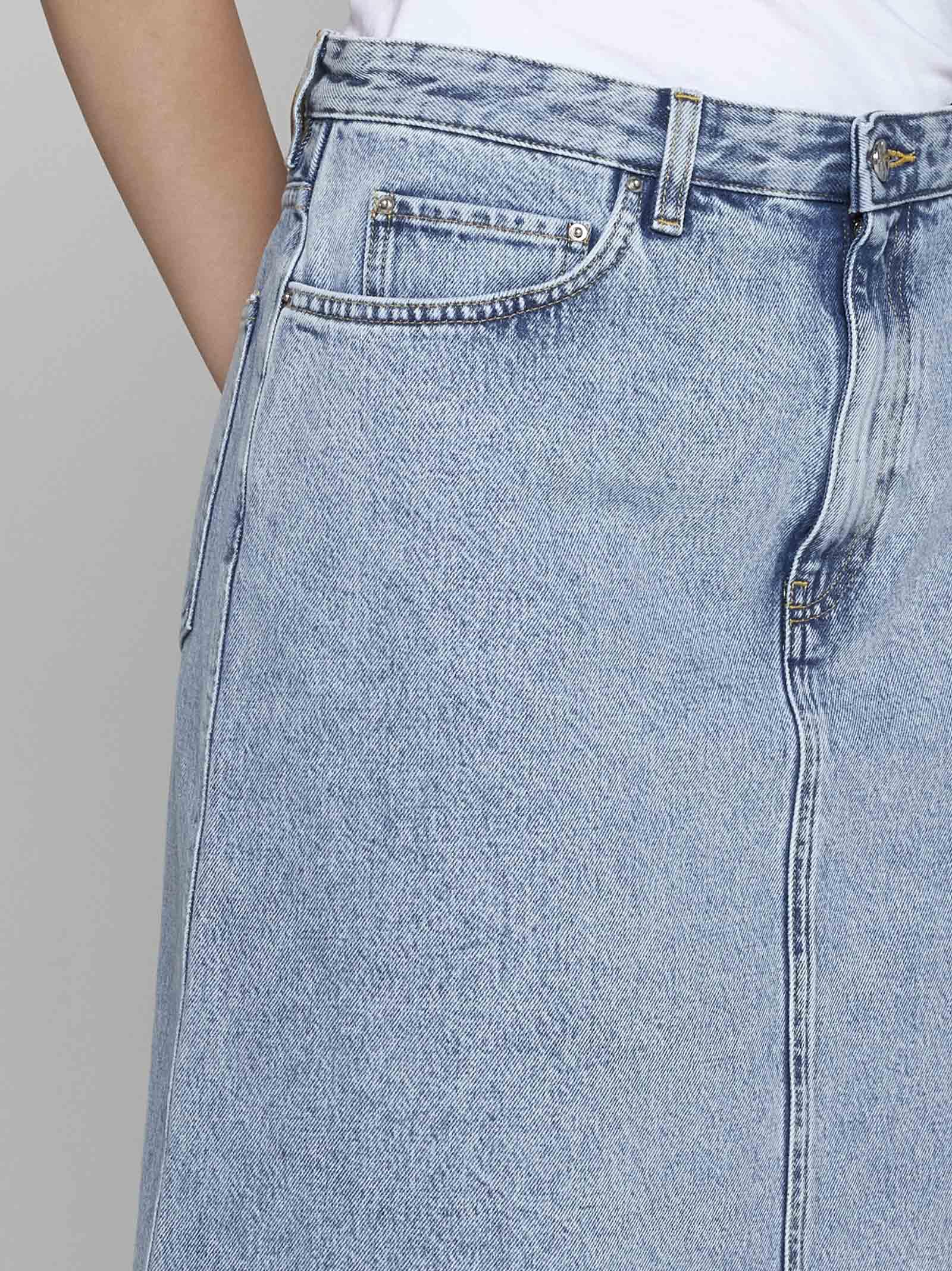 Shop Totême Denim Midi Skirt In Clear Blue