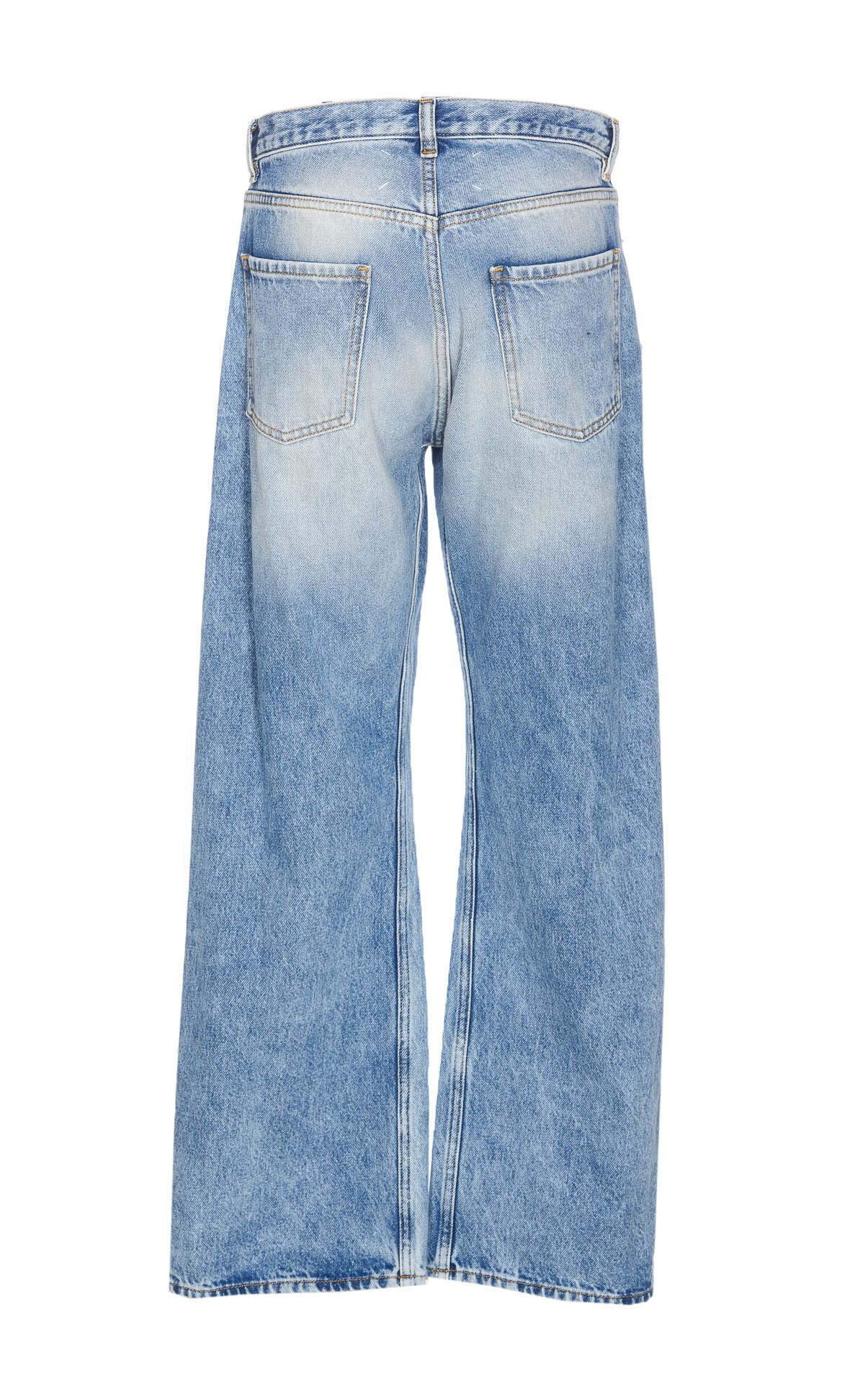 Shop Maison Margiela Straight Denim Jeans With Contrasting Pockets