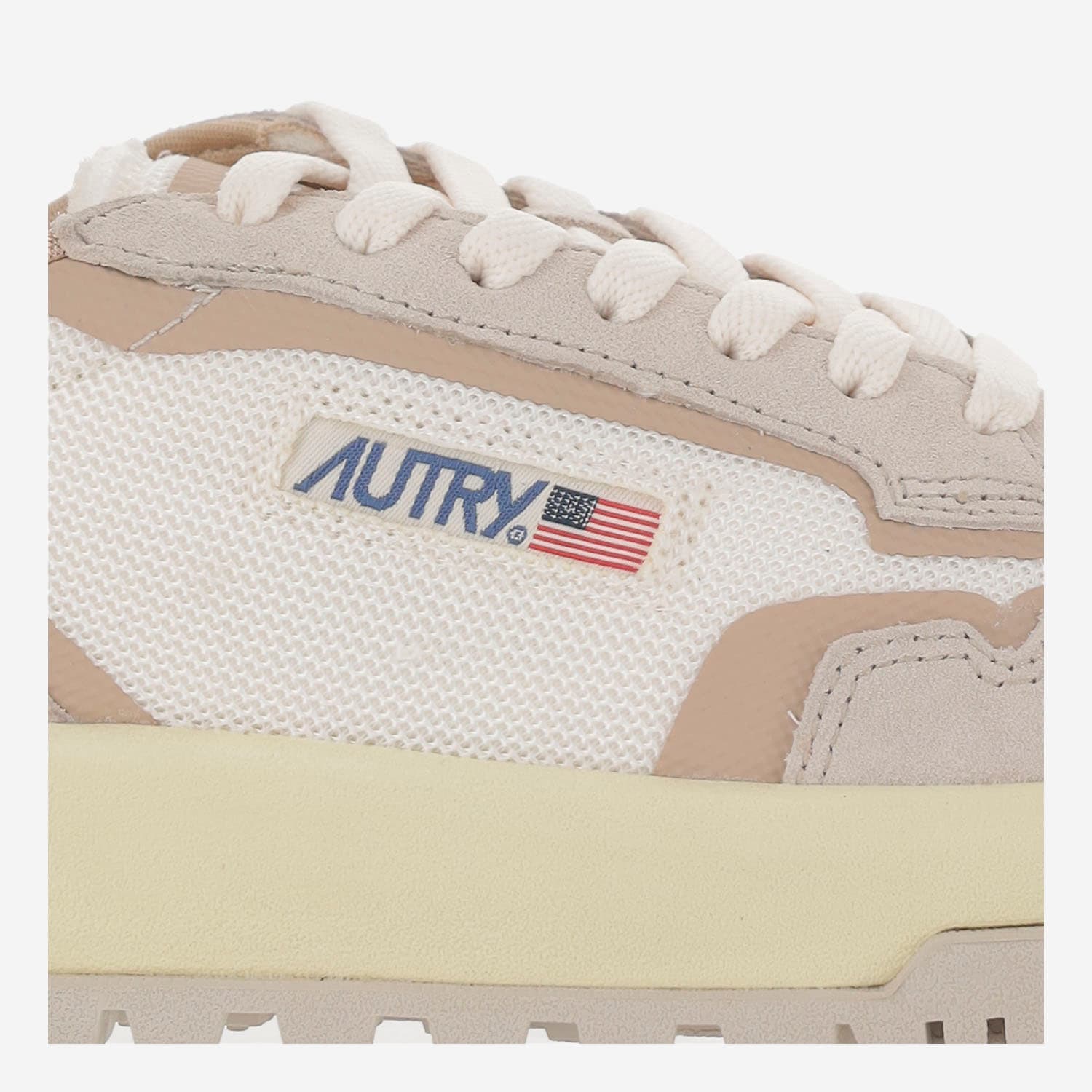 Autry Wildpace Low Mesh And Suede Sneakers In Beige