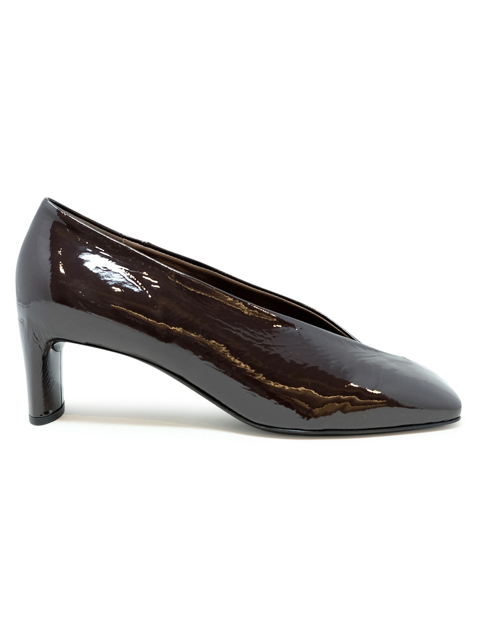 Shop Del Carlo Roberto  Patent Leather Pumps In Brown