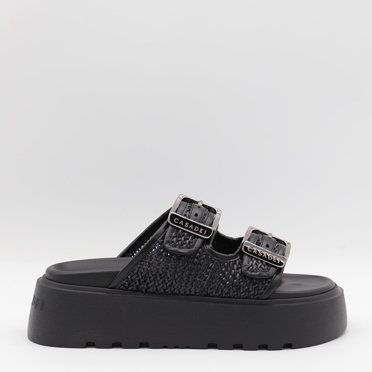 Black Leather Flats