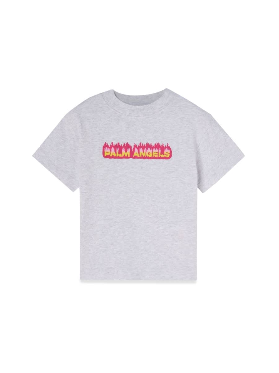 Shop Palm Angels Ss T-shirt In Grey