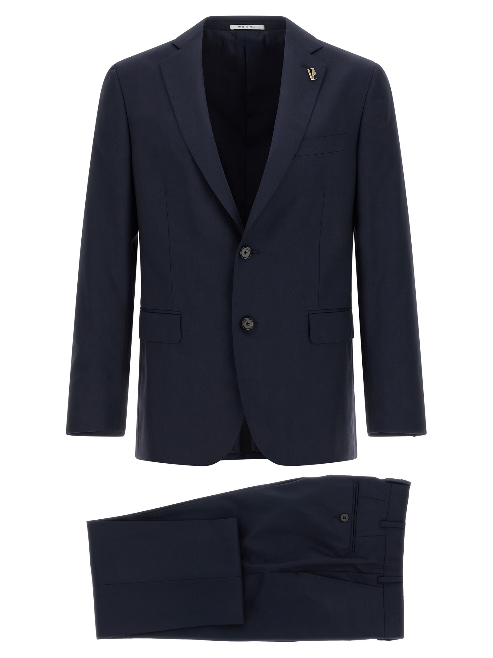 Pal Zileri Tailored Single-breasted Dress Featuring Pockets In Blue