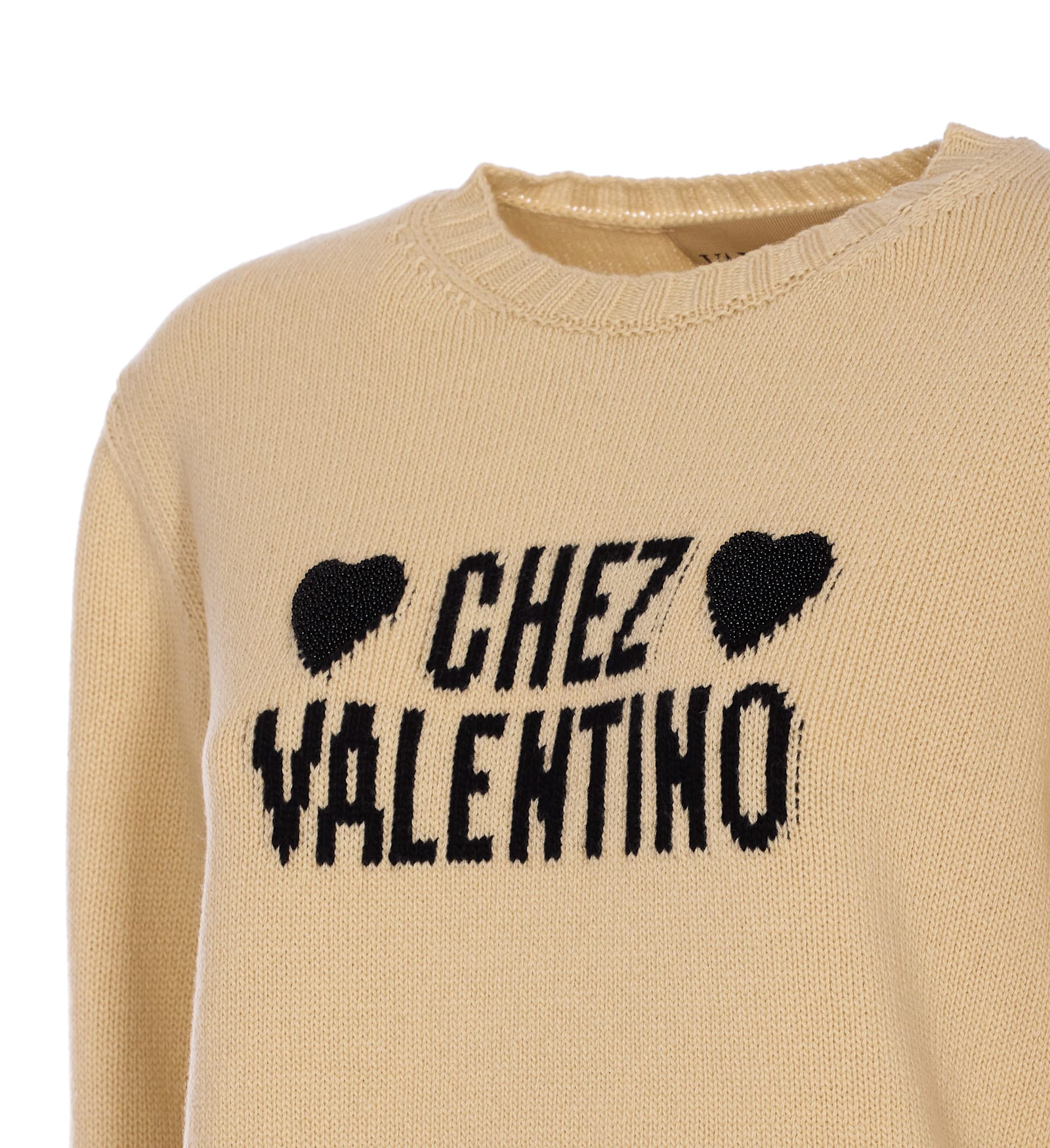Valentino Beige Chez Logo Sweater In Neutral