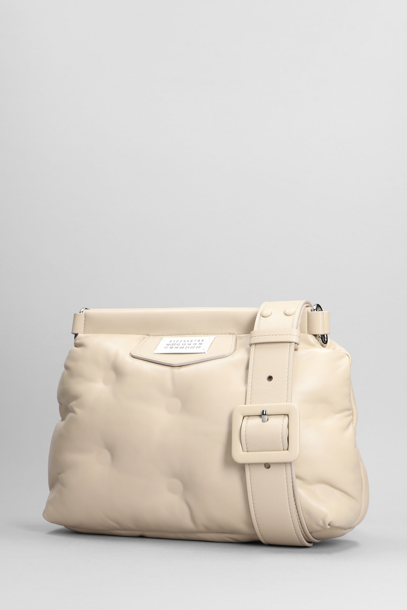 Shop Maison Margiela Glam Slam Shoulder Bag In Beige Leather