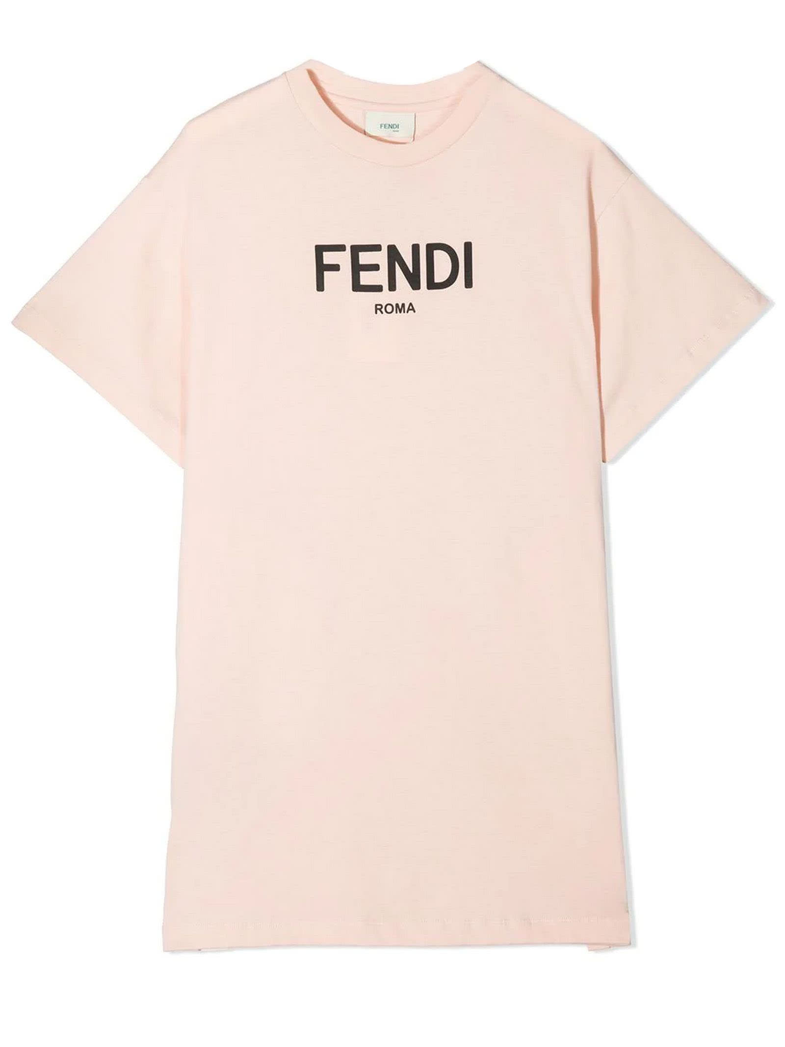 Fendi Pink Cotton T-shirt Dress