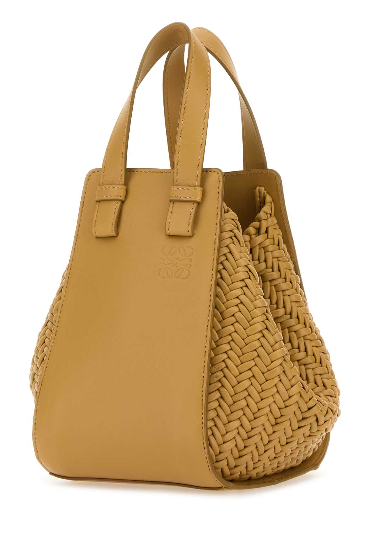 Shop Loewe Beige Leather Hammock Bucket Bag In Sahara