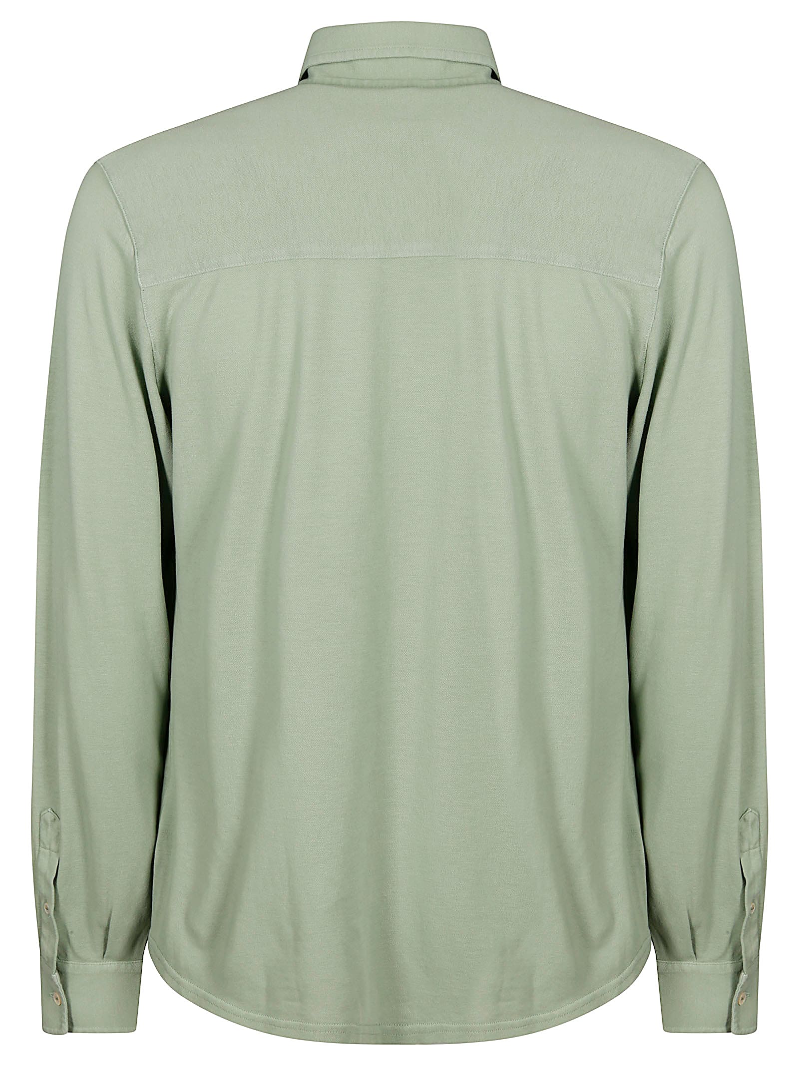 Fedeli Superlight Piquet Cotton Shirt With Classic Collar In Green