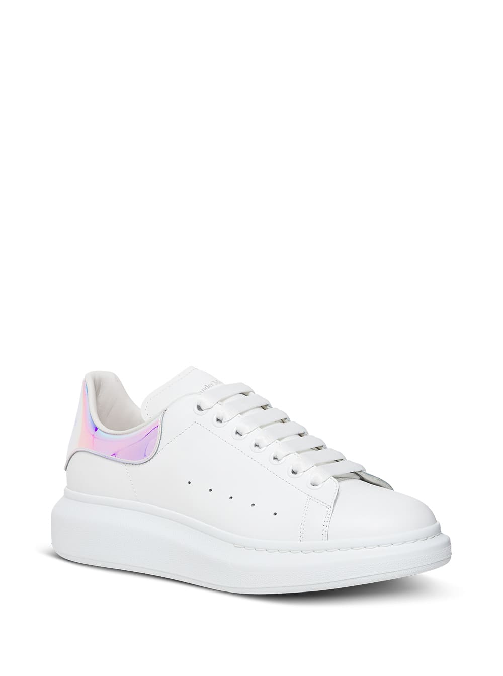 Shop Alexander Mcqueen Mans White Oversize Leather Sneakers