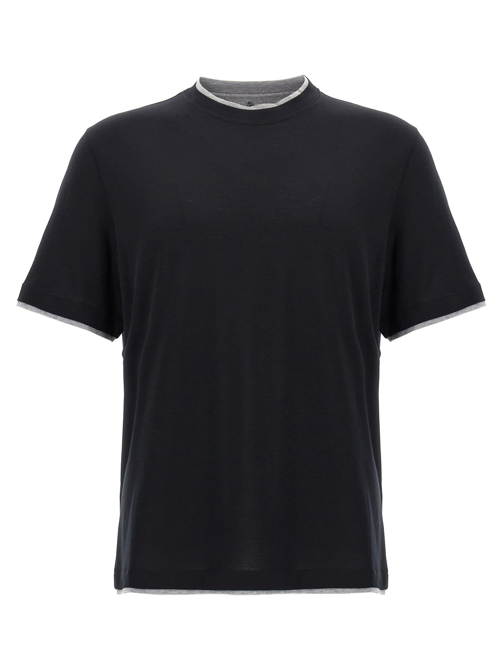 Shop Brunello Cucinelli Layered T-shirt In Black