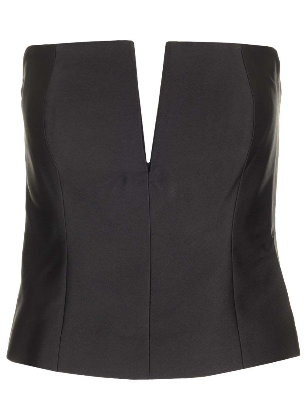 Shop Roland Mouret Taffeta Bustier Top In Black