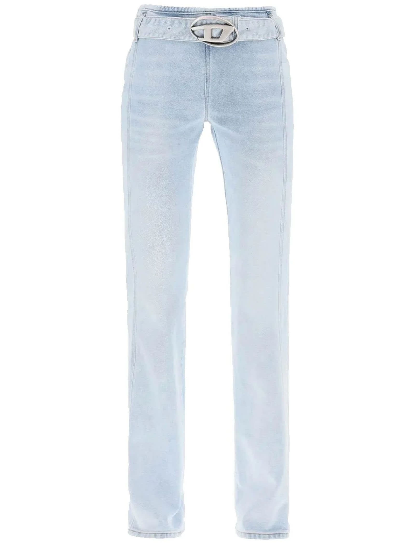 Shop Diesel D-ebbey Belted Flared Jeans In Blue