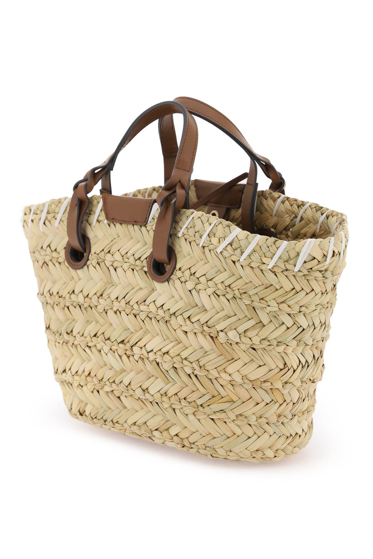 Shop Anya Hindmarch Paper Eyes Basket Handbag In Natural