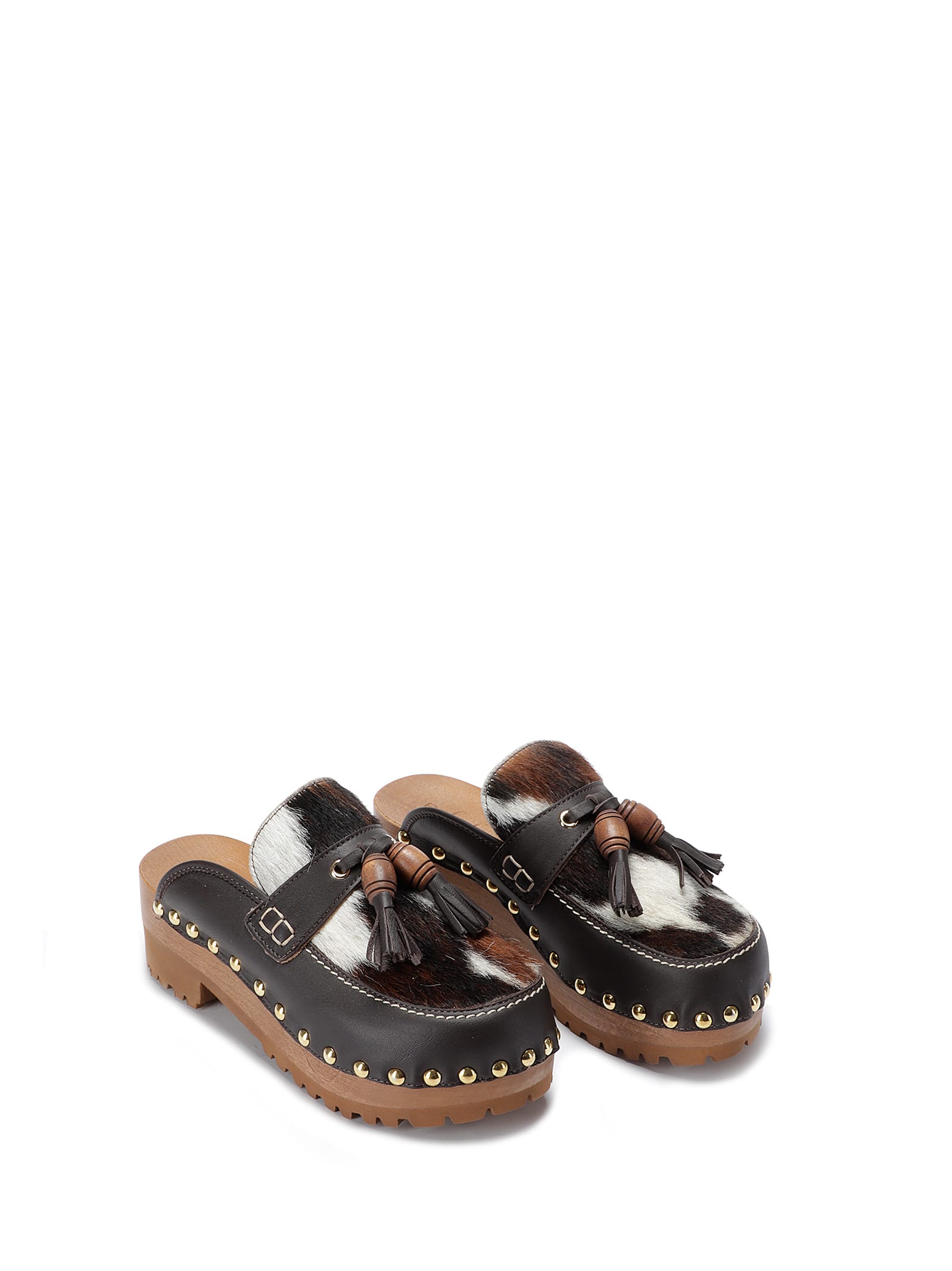 Shop Jejia Charlotte Clogs In Baby Horse Suede